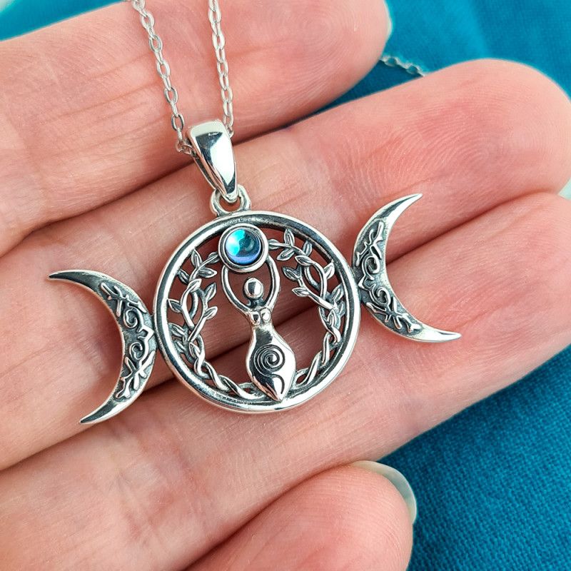 Triple Moon Goddess pendant