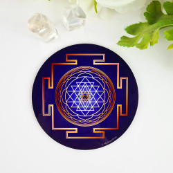 Harmonisierungsdisk Sri Yantra Blau