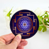 Disco armonizador Sri Yantra (con fondo azul)