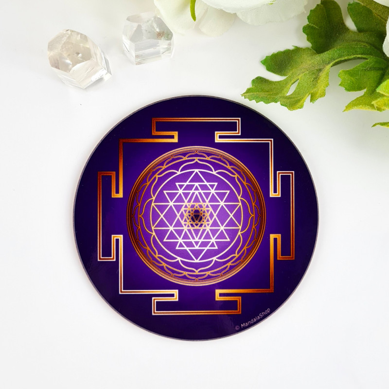 Disque harmonisant Sri Yantra (fond violet)