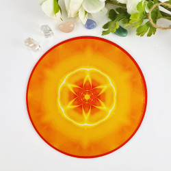 Tapis de souris rond Mandala de la conscience des échanges dans l'amour