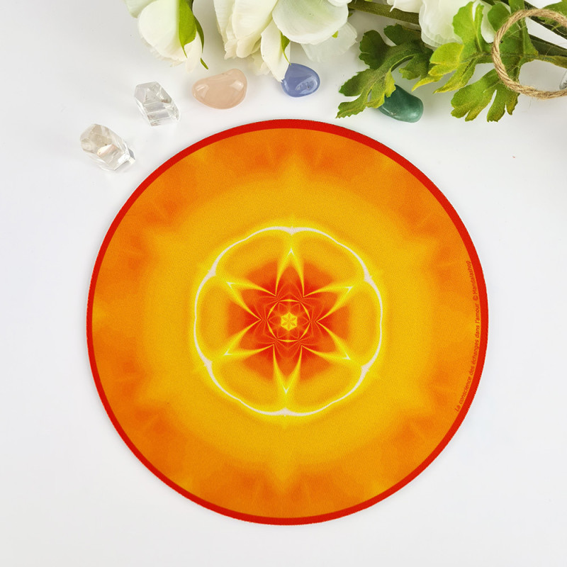 Tapis de souris rond Mandala de la conscience des échanges dans l'amour
