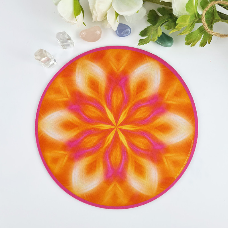Tapis de souris rond Mandala vie et émotions légères