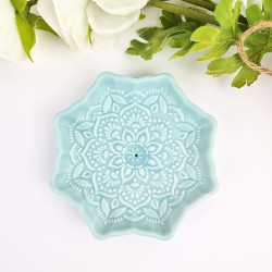 Porta incienso Mandala turquesa