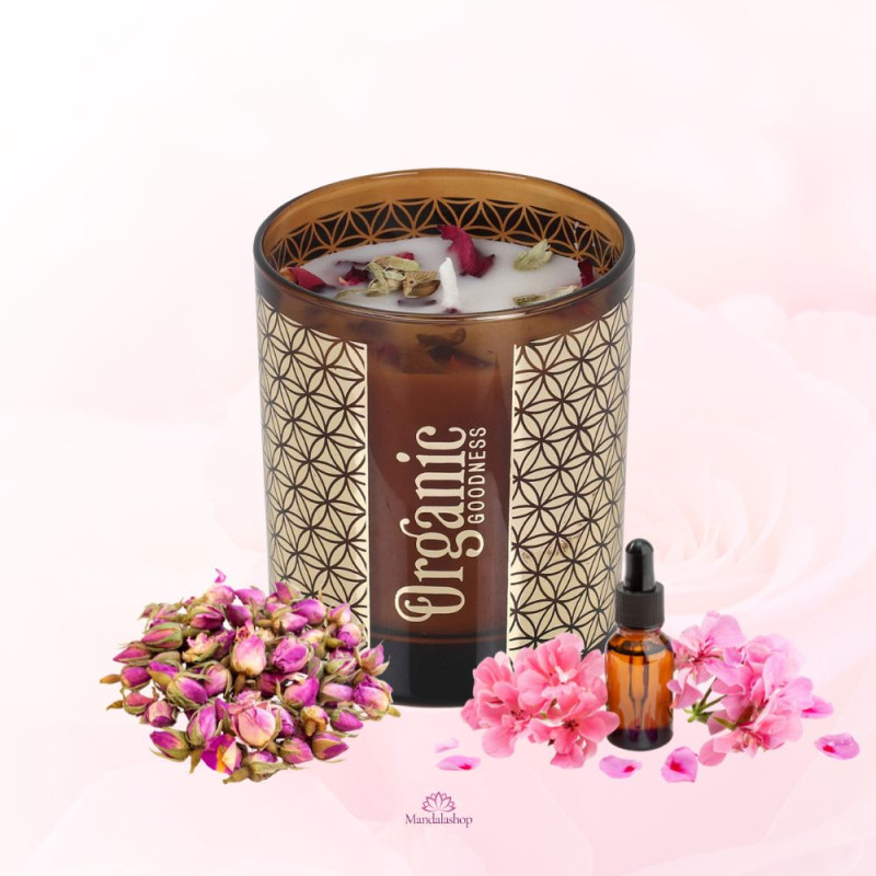 Rose & Geranium Scented Candle