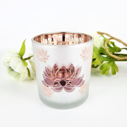 Teelichthalter Lotusblume – Rosa innen