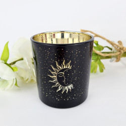 Moon & Sun Tealight Holder – Gold Interior