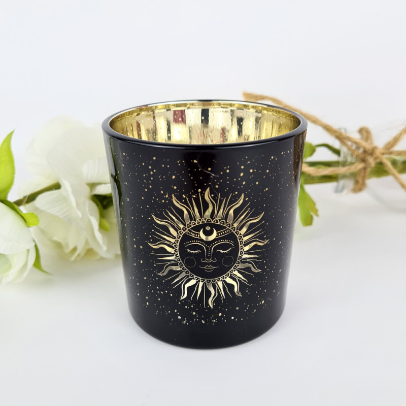 Teelichthalter Mond & Sonne – Gold innen