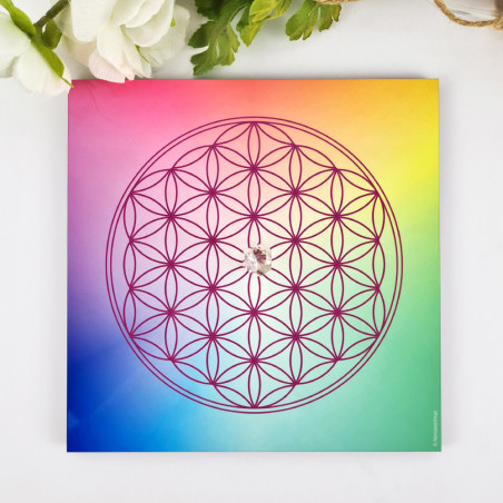 Multicoloured Flower of Life energising tray