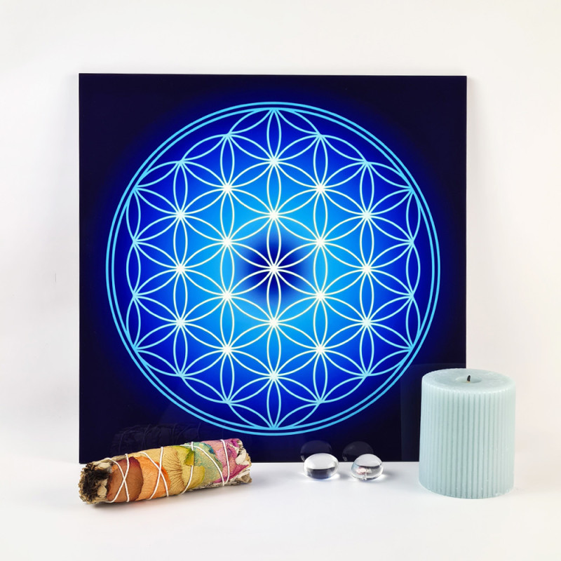 Flower of Life energising tray (chakras' colours)