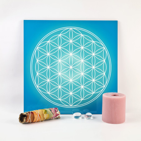 Turquoise Flower of Life energising tray