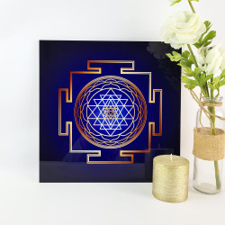 Sri Yantra energising tray (blue background)