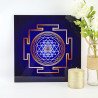 Plateau dynamisant Sri Yantra (fond bleu)