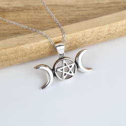 Ciondolo Pentacolo Triplice Dea