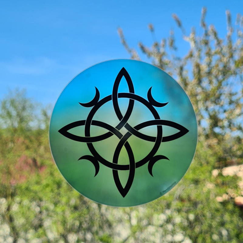 Sticker vitre Noeud de sorcière bleu