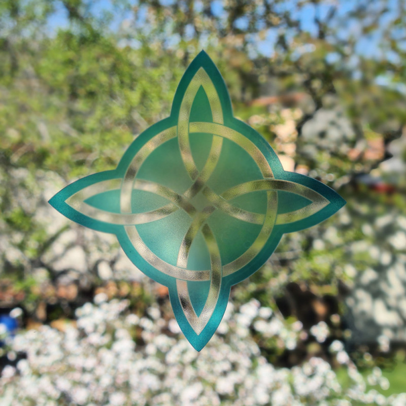 Fensteraufkleber Hexenknoten blau durchbrochen