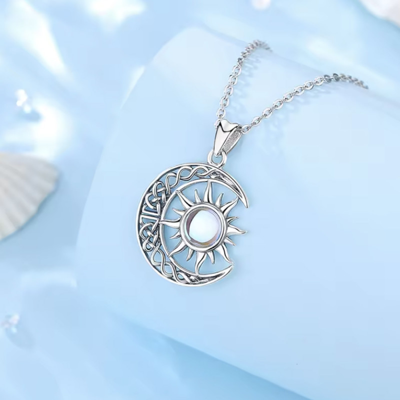 Moon and sun necklace