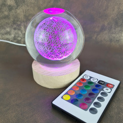 Flower of Life Crystal Ball Light 8 cm