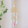 Lotus Aurora Rose Quartz Suncatcher