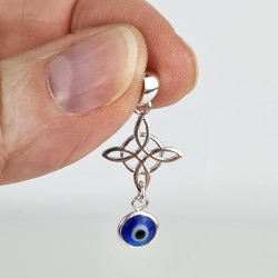 Pendentif Nœud de Sorcière et Œil Turc