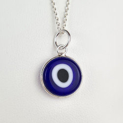 Pendentif oeil bleu en argent