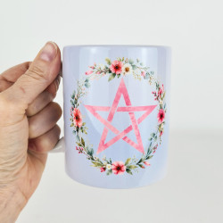 Taza Pentagrama Floral