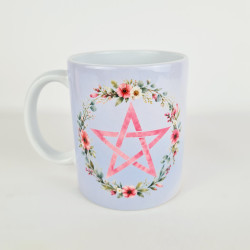 Mug Pentagramme Fleuri