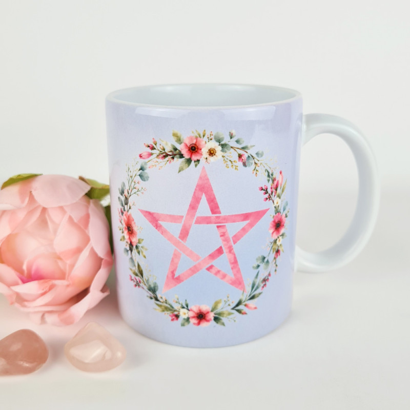 Taza Pentagrama Floral