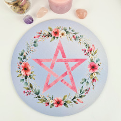 Tapis de souris Pentagramme Fleuri