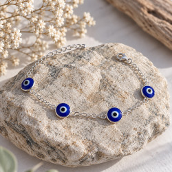Pulsera Ojo Turco 4 Ojos de Plata