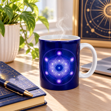 Indigo Metatron's Cube Mug