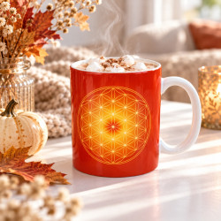 Taza Flor de la Vida naranja