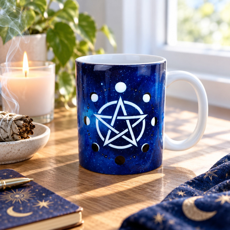 Pentacle & Moon Phases Mug