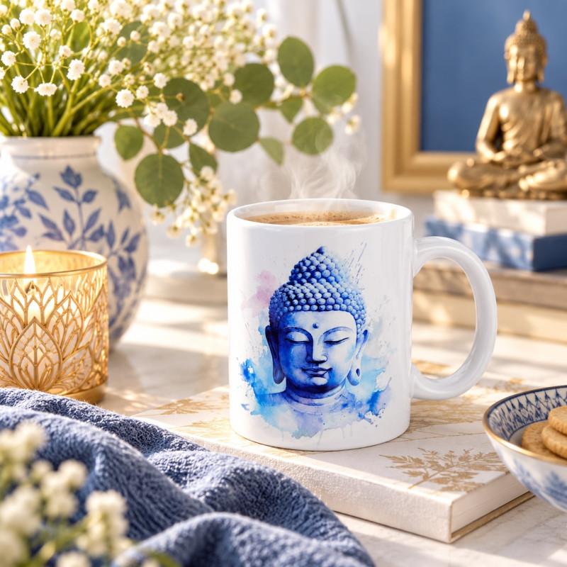 Mug Bouddha bleu