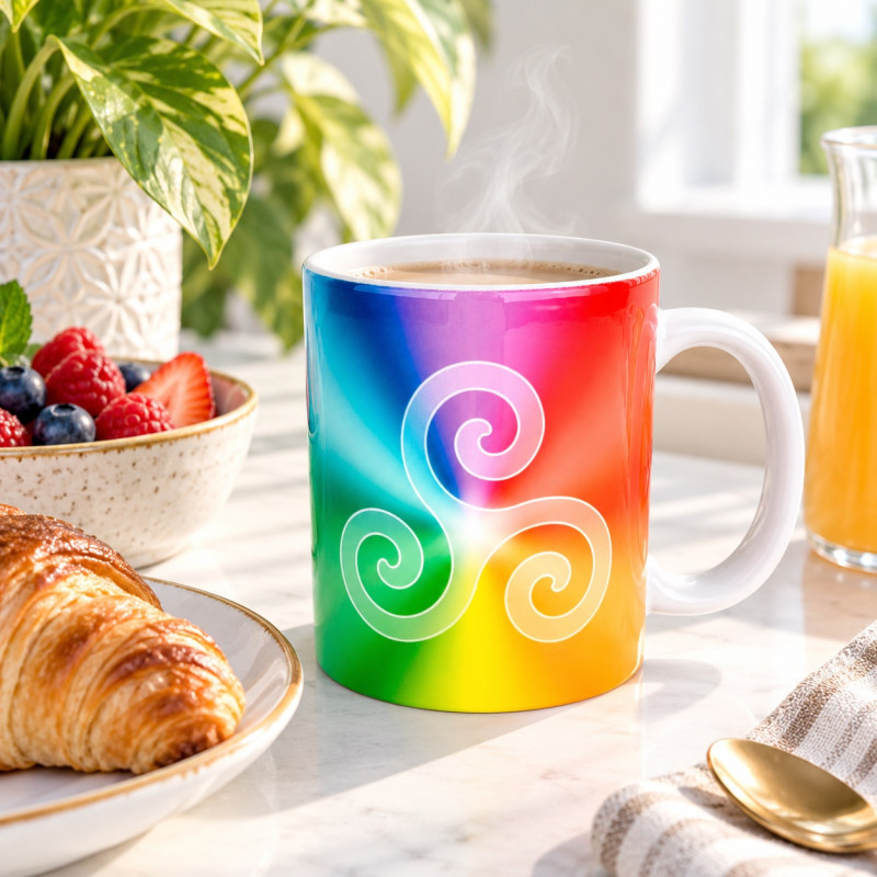 Multicoloured Triskelion Mug