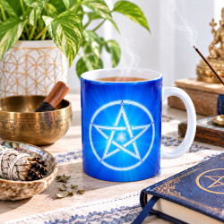 Tasse Pentagramm blau