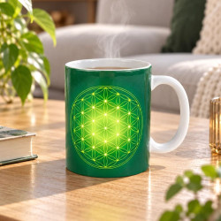 Green Flower of Life Mug