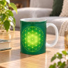 Taza Flor de la Vida verde