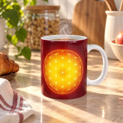 Tazza Fiore della Vita gialla