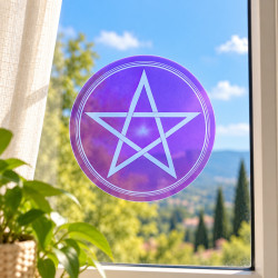 Sticker vitres Pentacle violet
