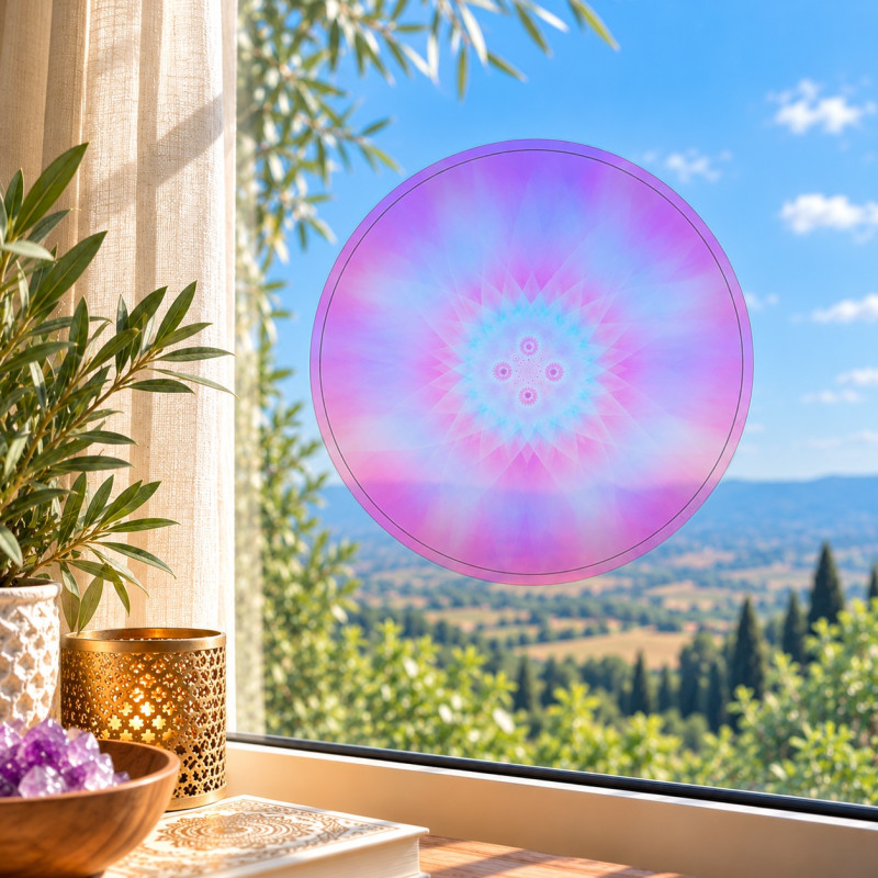Repositionable window sticker Mandala of internal joy