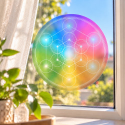 Vetrofania riposizionabile Cubo di Metatron