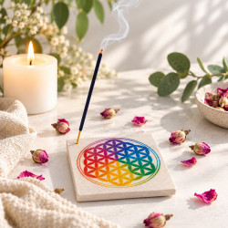 Räucherstäbchenhalter Blume des Lebens quadratisch